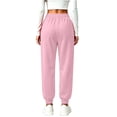 thumbnail image 4 of Resicozy Joggers for Women with Pockets Drawstring Elastic Waist Athletic Lounge Pants Casual Fashion Solid Color Trousers Pink L, 4 of 4