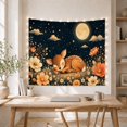 thumbnail image 5 of Sleeping Fawn on Wildflowers with Moonlit Sky, Dreamy Illustration for Animal Lovers, Nature Wall Decor, Halloween Gift, Tapestry Wall Hanging for Bedroom and Living Room, 5 of 7