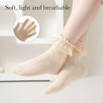 thumbnail image 5 of 3/5 Pairs Baby Girls Ruffle Socks Toddler Kids Girls Eyelet Frilly Socks for Little Children's Age 1-7T, 5 of 7