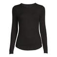 thumbnail image 2 of No Boundaries Juniors' Crew Ribbed Long Sleeve Tee, 2 of 5