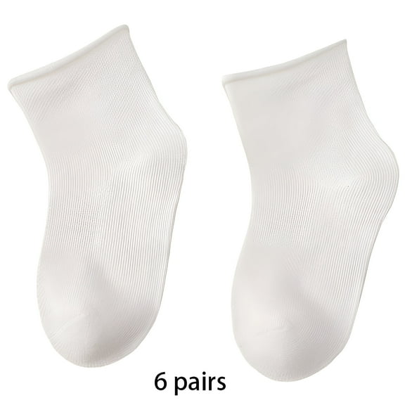 TELOLY 6Pairs Kids Socks4-6Mens Ankle Socks Size 9-11 Men's Socks ,S