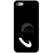 DistinctInk Case for iPhone 5 / 5S / SE (2016 Model) (4.3" Screen) - Custom Ultra Slim Thin Hard Black Plastic Cover - Ruth Bader Ginsburg - Silhouette - RIP RBG