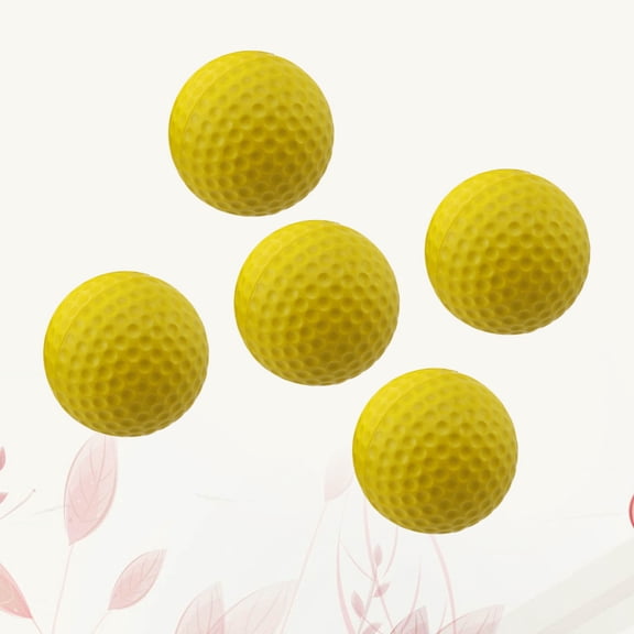 IBASETOY 5Pcs Yellow Golf Practice Balls High Elastic Durable Training Balls for Indoor and Outdoor Use