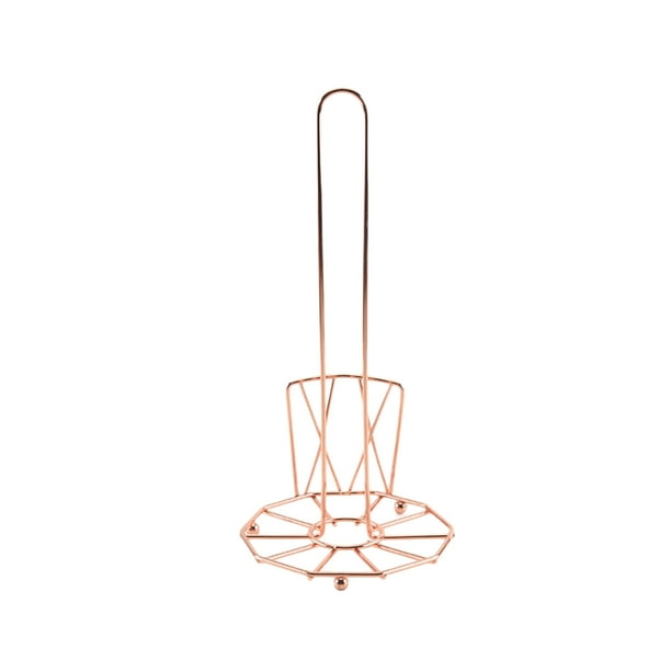 EeaseMX Soporte de toallas de papel de cocina de hierro de estilo europeo Soporte de encimera de encimera de papel de metal para el hogar (Rose dorado)