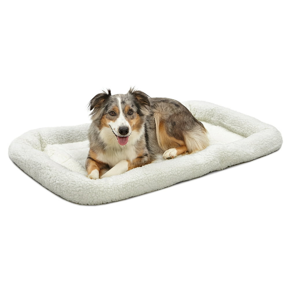 MidWest Deluxe QuietTime Bolster Pet Bed & Crate Mat, Fleece, 42