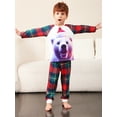 thumbnail image 4 of Elippeo Family Matching Christmas Pajamas, Romper/ Bear Print Long Sleeve Tops and Plaid Pants Sleepwear Loungewear Set, 4 of 10