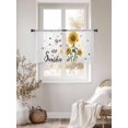 thumbnail image 3 of Sunflower Sunshine Sheer Curtains 54 Inch Length 2 Panels for Living Room, Pastoral Bees Farmhouse Floral Voile Kitchen Curtain Set, Luxury Privacy Drapes Window Treatment for Bedroom, 3 of 7