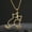 Gold Color, variant on Cute Hugging Cats Kitten Necklace for Women 14K Yellow Gold Animal Dog Pet Pendant Necklaces Jewelry Gift Trend