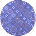 thumbnail image 1 of Ahgly Company Indoor Round Southwestern Blue Country Area Rugs, 5' Round, 1 of 4