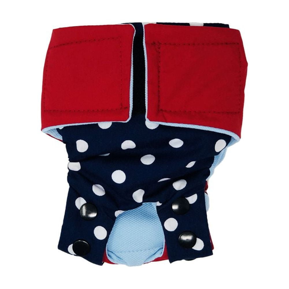 Barkertime Blue Polka Dot Cat Diaper Snappy