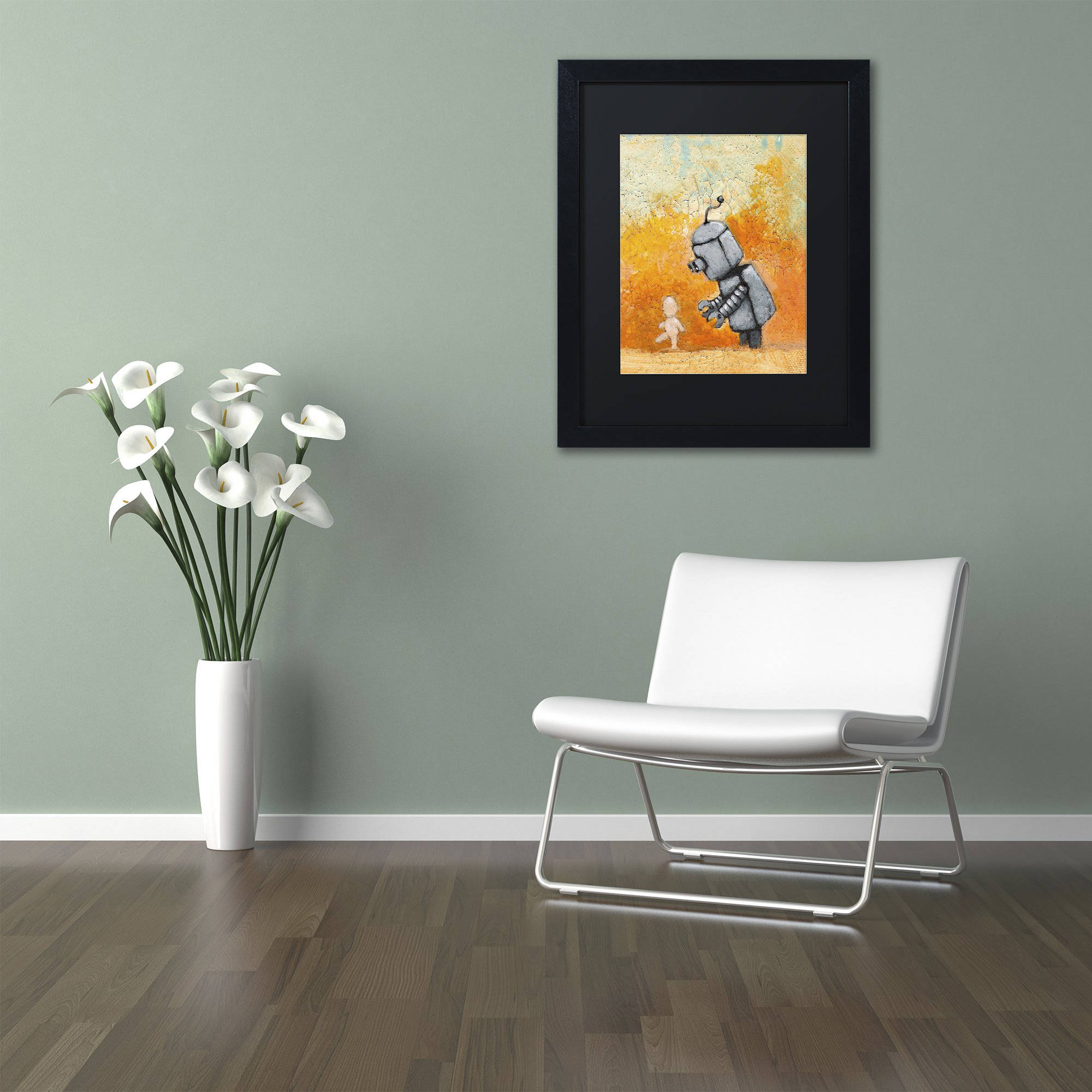 Trademark Fine Art 'Caretaker' Canvas Art by Craig Snodgrass, Black Matte, Black Frame