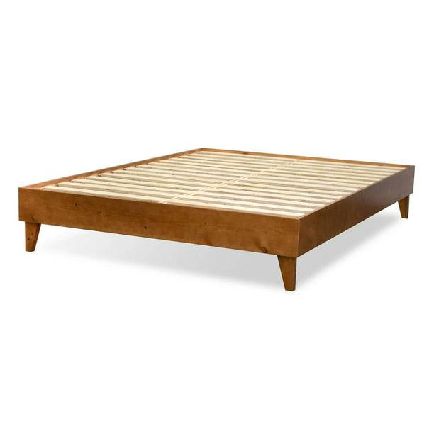 Regency Pine Wood Platform Bed Frame, California King Wooden Bed Slats