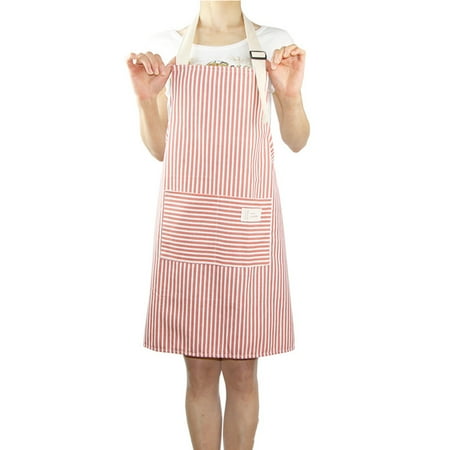 

Bibs Baking Apron Kitchen Cooking Striped Korean Fashion Red Work