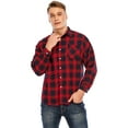 thumbnail image 5 of DODOING Men's Long Sleeve Flannel Shirts, Plaid Shirt Plaid Shirt Mens Button Down Shirt Oversized Flannel Shirt, 5 of 8