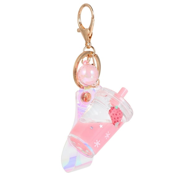 MUSEYA 1PC Charming Fruit Liquid Glitter Keychain Acrylic Bag Pendant