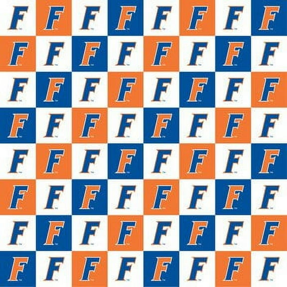 University of Florida Cotton Fabric with Collegiate Check Pattern-Sold by the Yard