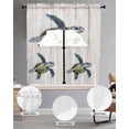 thumbnail image 2 of Teal Coastal Swag Curtains for Living Room/Bedroom Windows, Sea Turtle Nautical Beach Ocean Vintage Kitchen Curtains and Valances Set 36 Inch Length, Light Filtering Swags Valance Curtain Panels, 2 of 5