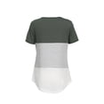 thumbnail image 4 of gakvov Breastfeeding Shirts For Women Plus Size Maternity Nursing Top Short Sleeve Stripe Colorblock Cotton T-Shirt Crew Neck Pregnancy Shirt Maternity Shirt, 4 of 8