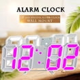 thumbnail image 3 of 3D LED Digital Wall Alarm Clock, LED Light Nightlight Decor Clocks , for Kitchen Bedroom Office,Pink，G4133, 3 of 6