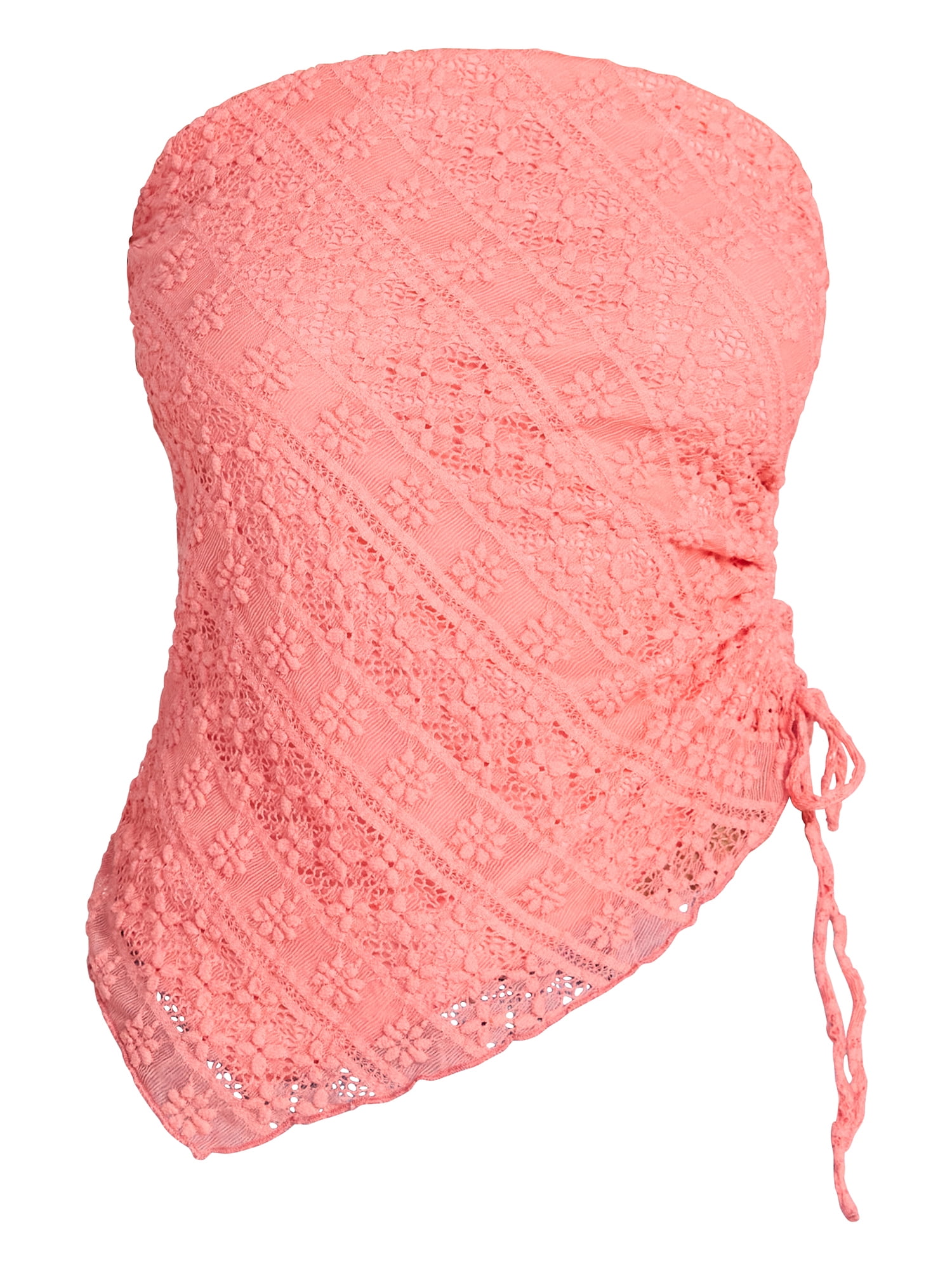 No Boundaries Asymmetrical Lace Tube Top, Women's XXS-XXL