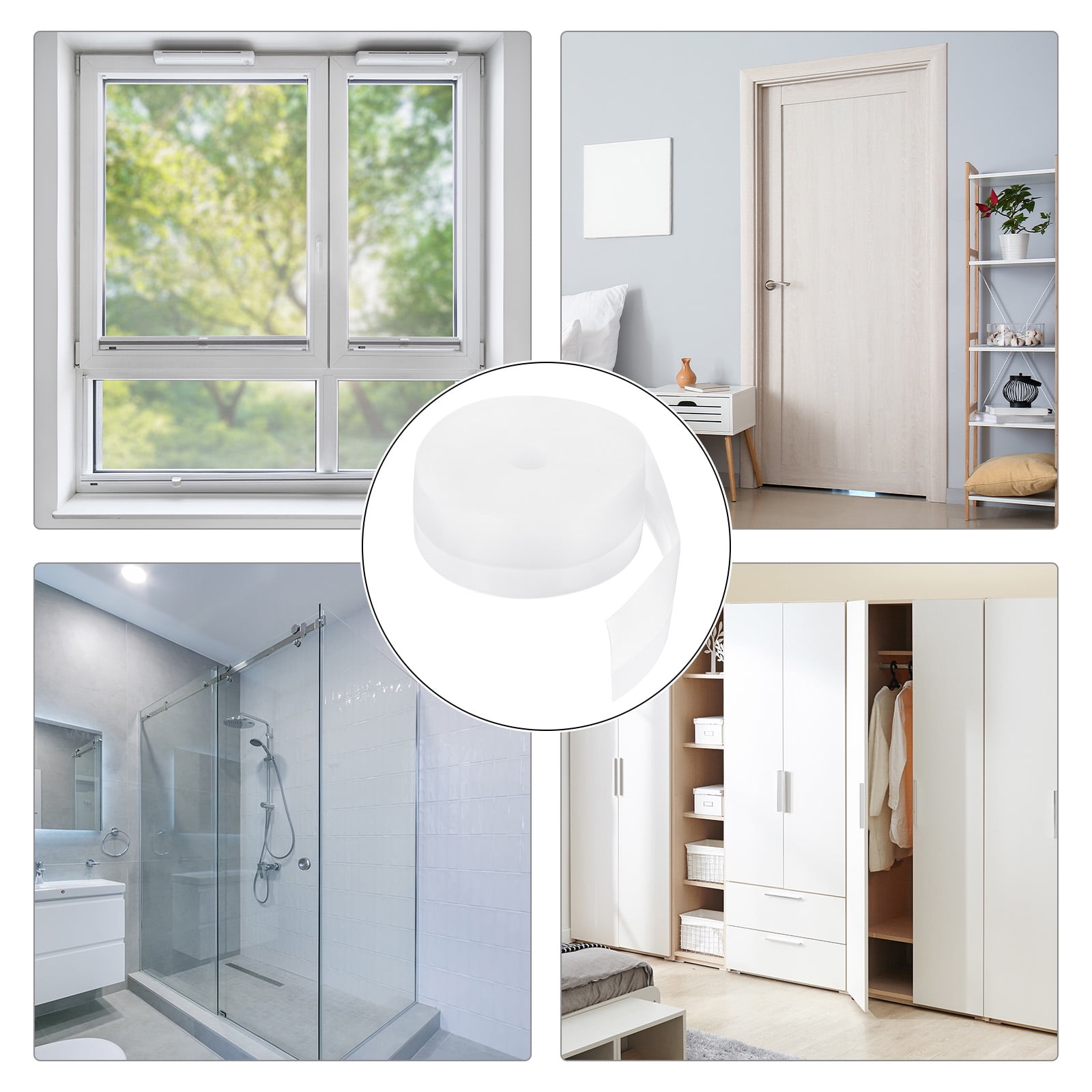 REGALWOVEN Weather Stripping Door Seal 39.37ft x 45mm Silicone Seal Strip for Door Draft Stopper Adhesive Tape
