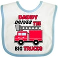 thumbnail image 3 of Inktastic Daddy Drives the Big Trucks with Fire Truck Boys or Girls Baby Bib, 3 of 4