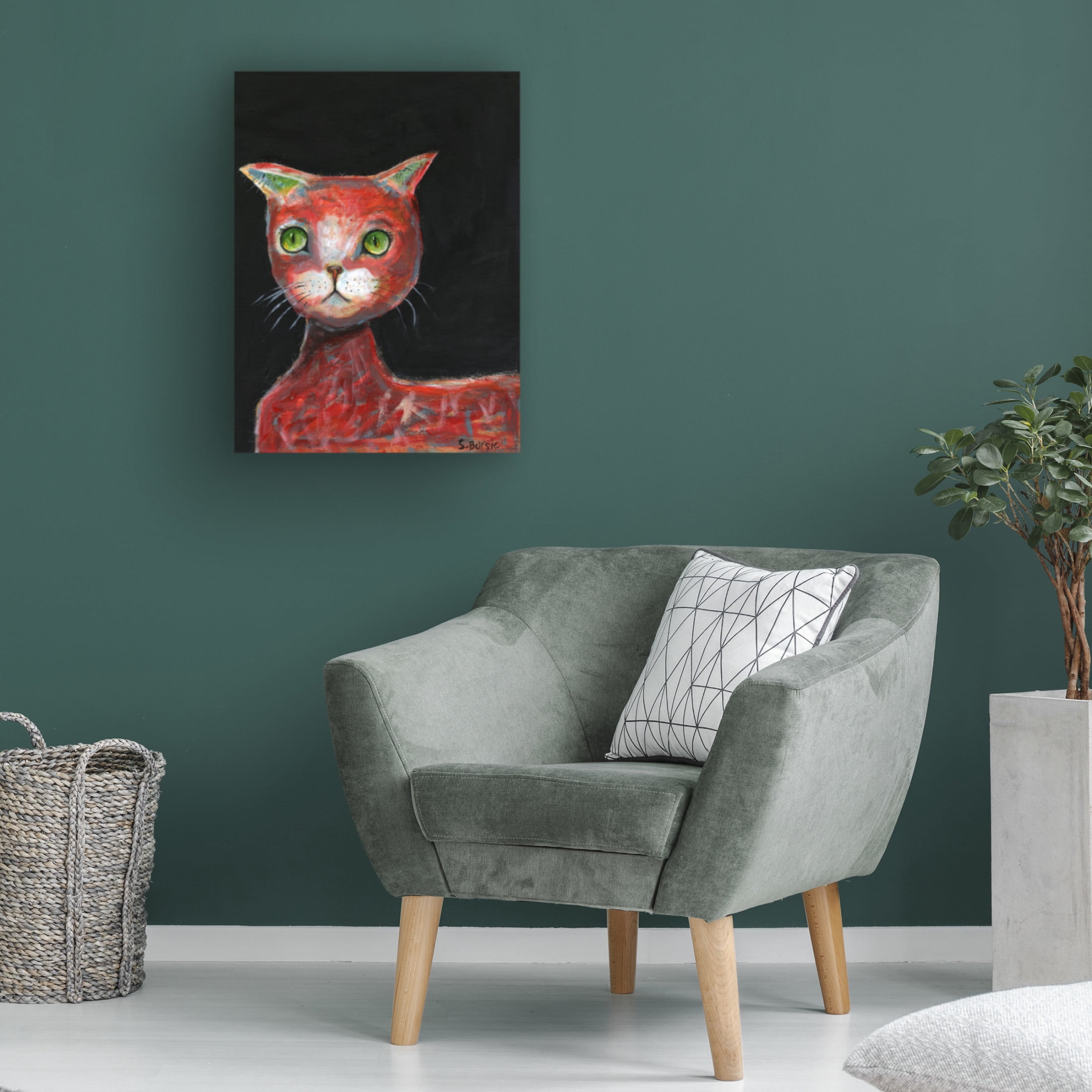 Trademark Fine Art Andrea Haase Bursic  Red Cat Canvas Wall Art