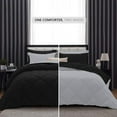 thumbnail image 3 of D.N.G. BEDDINGS 3 Piece Luxury Reversible Diamond Pattern Comforter Set Premium Super Soft, All Season 800 TC, 100% Egyptian Cotton Twin/Twin XL Size Silver/Black Solid Color, 3 of 7