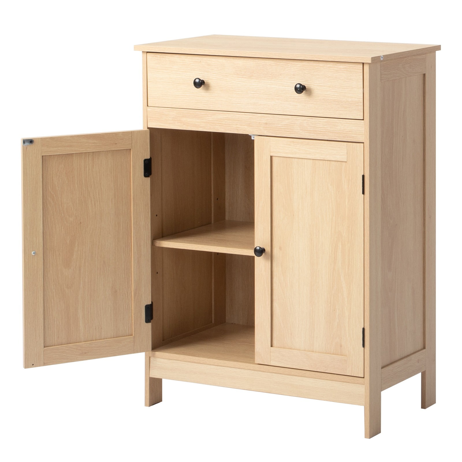 Ktaxon Bathroom Floor Cabinet, Freestanding Storage Cupboard w/ Drawer and 2 Doors, Wood