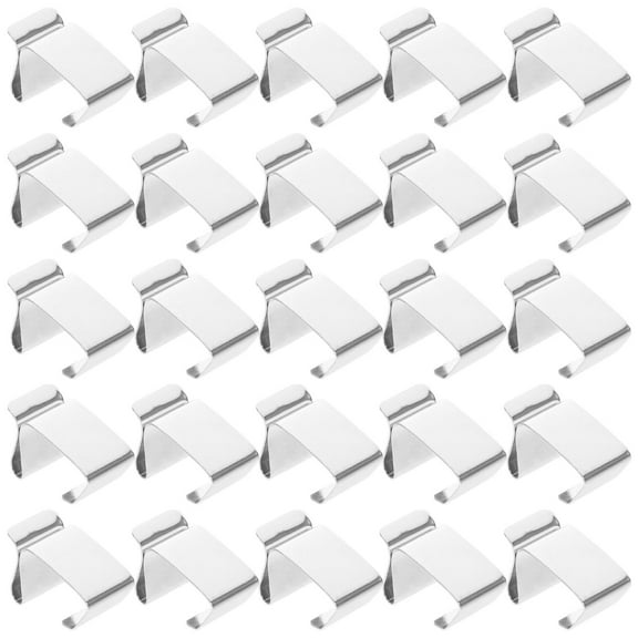 Topbathy 50Pcs Outdoor Christmas Light Hangers Plated Silver Metal Gutter Clips Waterproof Rust Resistant for Home