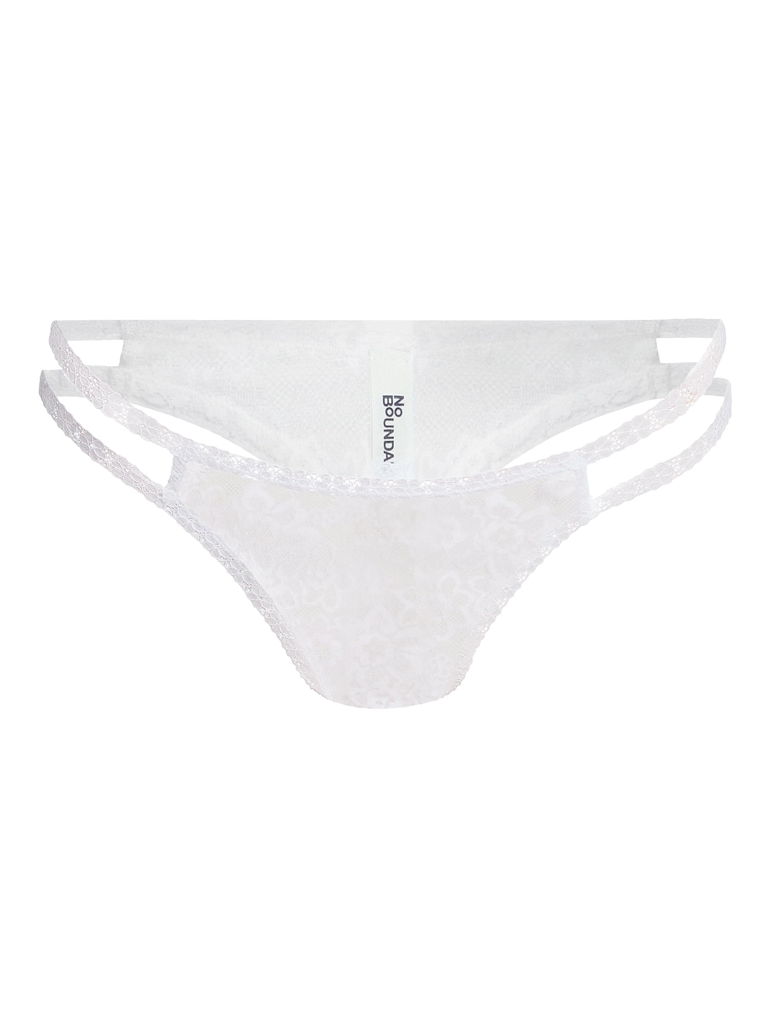 No Boundaries Strappy Lace Thong Panties, 3-Pack, Women's XS-XXXL