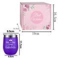 thumbnail image 2 of Regalos de jubilación para mujeres: copas de vino térmicas + calcetín "Si puedes leer esto" + tapón de vino - Morado, 2 of 5
