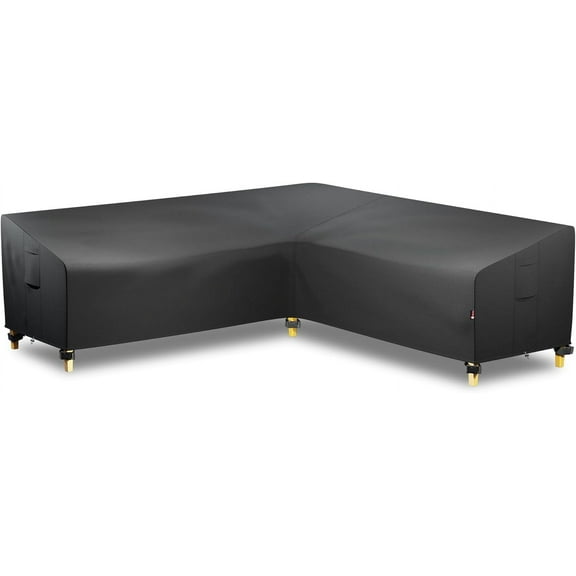 Outdoor Sectional Cover fit 90 x 90 inch, 89 x 89, 88 x 88, 87 x 87 L-Shaped Patio Sofa Waterproof Weatherproof 600D Heavy Duty Garden Furniture Cover for Outside L Shape Couch