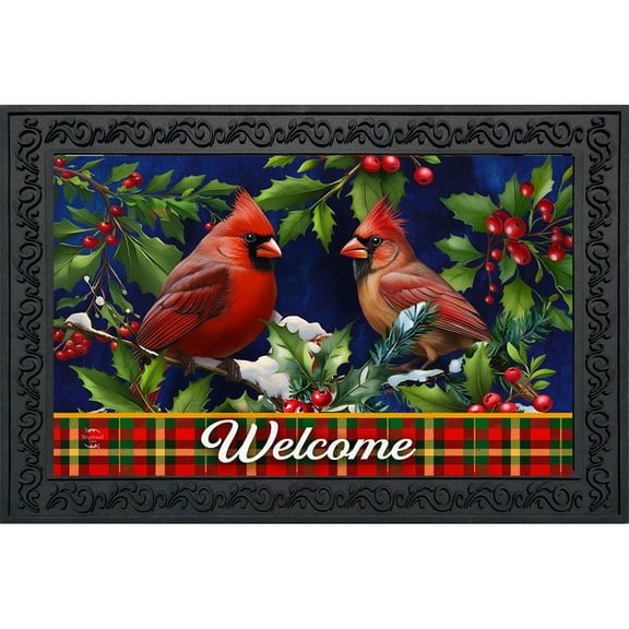 Briarwood Lane Cardinal and Holly Doormat