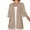 Khaki, variant on Wang6 Womens Plus Size Cardigan Trendy Half Sleeve Open Front Shirts Elegant Fall V Neck Solid Tops Outerwear White XL
