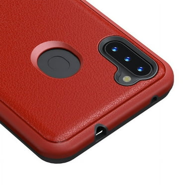 Samsung Galaxy A11 Phone Case Full-Body 2 Layer Shockproof Protection Heavy Duty Armor Hard Plastic & Shock Absorption Rubber Rugged Bumper Hybrid Cover [RED] Case for Samsung Galaxy A11 (2020)