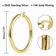 thumbnail image 5 of Alexcraft Thick Gold Chunky Earrings Steling Silver Post Hoops Earrings For Women Hollow Tube Hoops Earrings Hypoallergenic Lightweight Huggie Hoop Large Earrings, 5 of 7