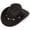 Black, variant on BadPiggies Western Cowboy Hat for Men Women Classic Roll Up Wide Brim Fedora Hats with Buckle Belt