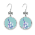 thumbnail image 1 of Guitar Music Fresh Pattern Illustrsate Bow Earrings Drop Stud Pierced Hook, 1 of 3