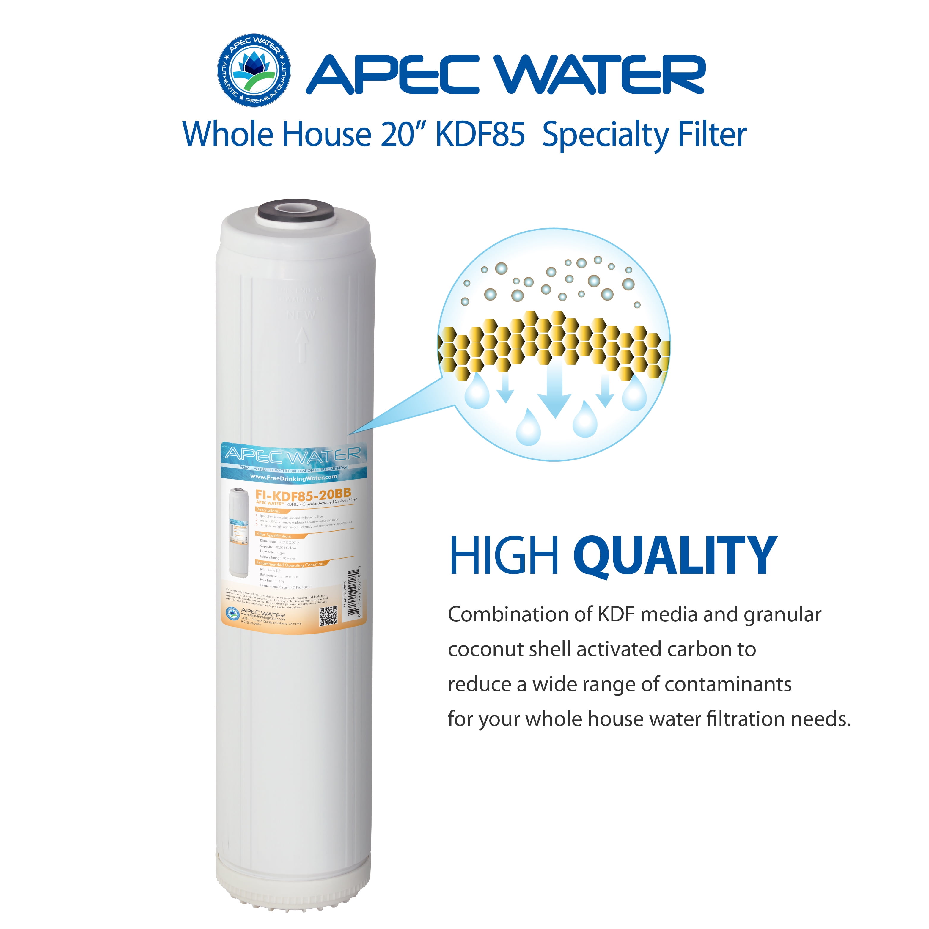 APEC 20 in. Whole House Replacement Water Filter Iron and Hydrogen 