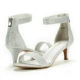 thumbnail image 4 of Women's Ankle Strap Stilettos Low Heel Open Toe Sandals Party Dress Shoes, 4 of 7