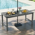 thumbnail image 2 of Gymax HDPE Outdoor Dining Table for 6 Person 67'' Patio Table w/ Wood-Like Tabletop Gray, 2 of 7