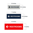 thumbnail image 2 of Basic Restrooms Left Arrow Directional Sign (Light Grey / Burgundy) - Large, 2 of 5