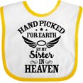 thumbnail image 3 of Inktastic Handpicked for Earth by My Sister in Heaven with Angel Wings Boys or Girls Baby Bib, 3 of 4