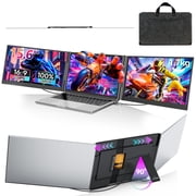 Laptop Screen Extender 15.6", FHD 1080P Portable Triple Monitor for Laptops 13-17.3", 180° Rotatable, Type-C/HDMI Plug & Play, 280nits, Compatible with Win/Mac/Android for Office/Gaming
