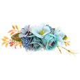thumbnail image 1 of Miangastore Floral Hair Comb Blue Cloth Metal 1Pack 7.1x3.9in, 1 of 8