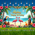thumbnail image 4 of Beach Flamingo Banner Tropical Aloha Birthday Island Party Decor for Luau Celebration Summer Vacation Photo Booth, 4 of 7