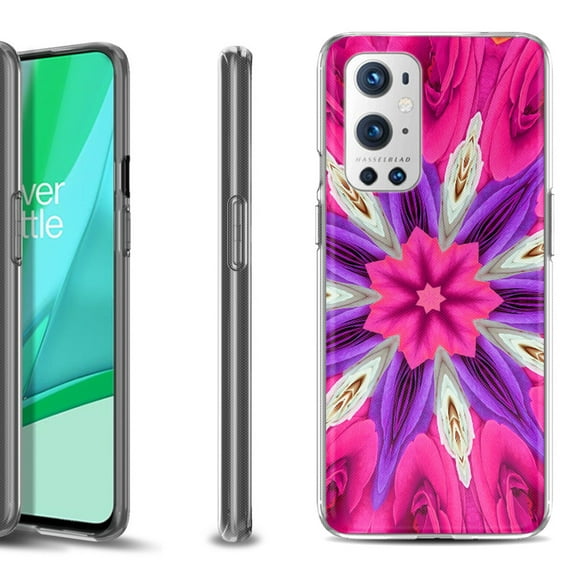 Slim-Fit Flexible TPU Gel Phone Case Compatible with OnePlus 9 PRO 5G, by OneToughShield ® - Kaleidoscope Rose