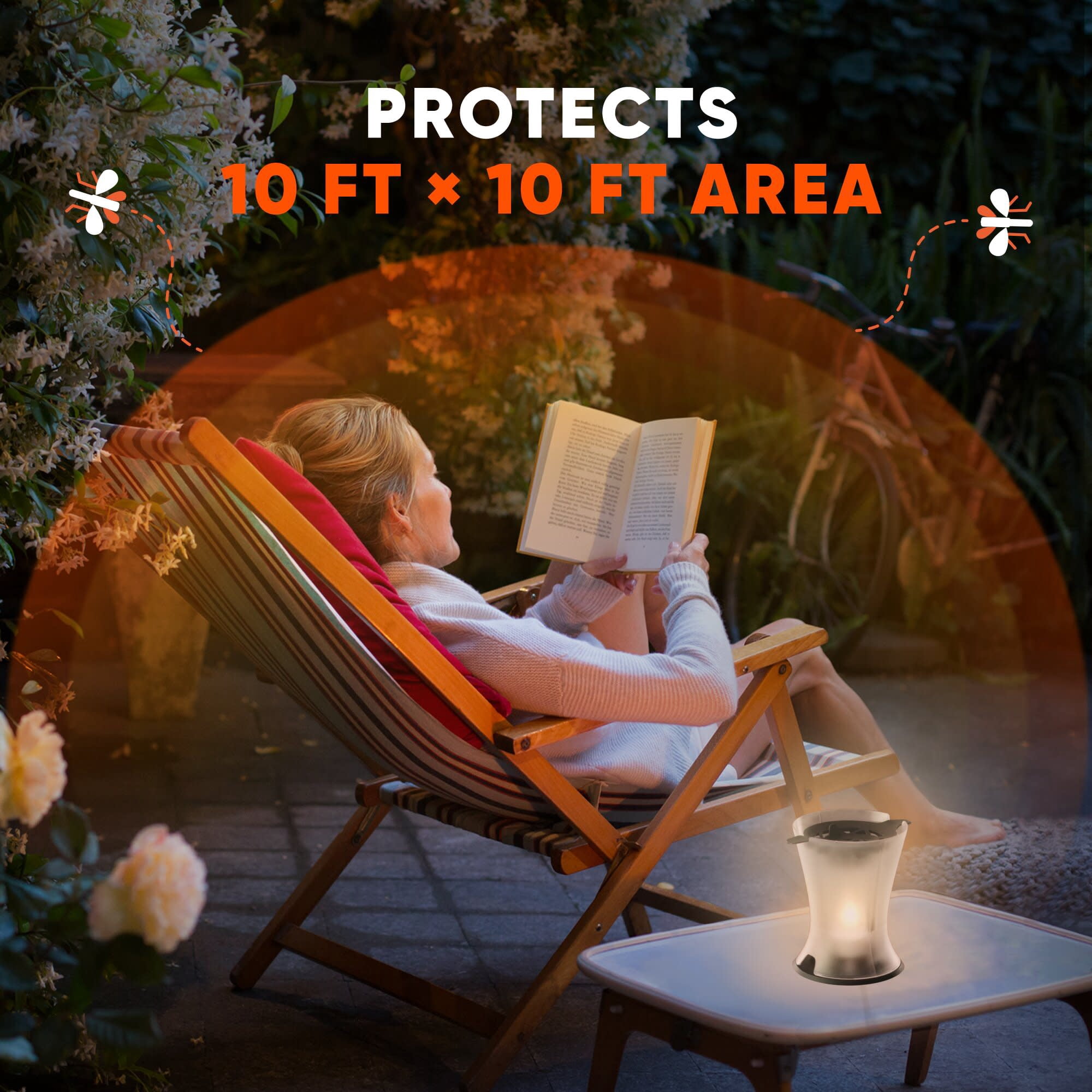 OFF! Mosquito Repellent Lamp & Caddy, Backyard Bug Deterrent Impa Counting 100 Square Feet