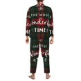 thumbnail image 7 of Salouo Wonderful Time Christmas Print Button-Front Long Sleeve Pajama Set for Men, Soft 2Pjs Men's Long Sleeve Sleepwear -Medium, 7 of 7